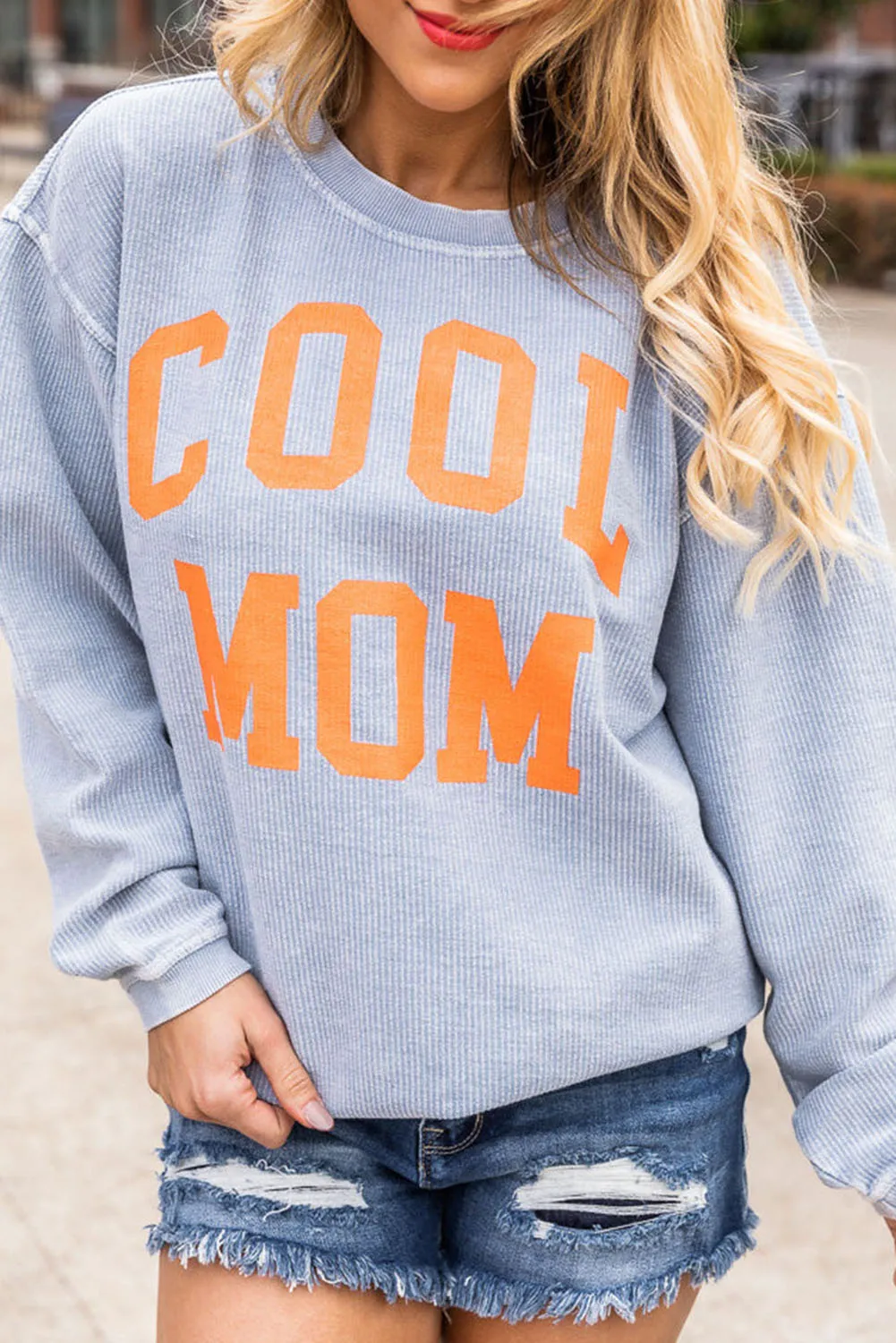 Graphic Print Cording Sweatshirt