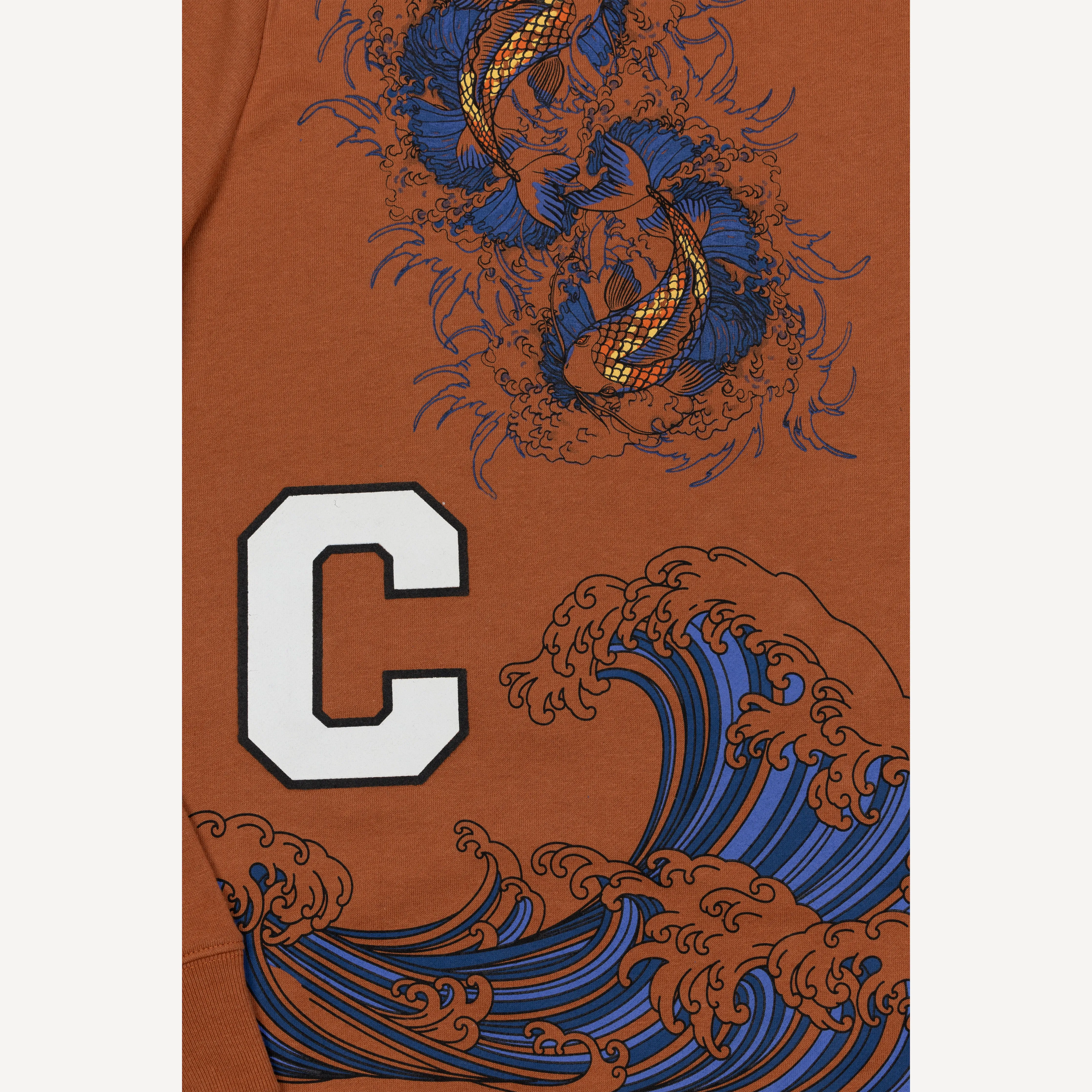 Graphic Wraparound Crewneck Sweatshirt - Amber Brown / Courage