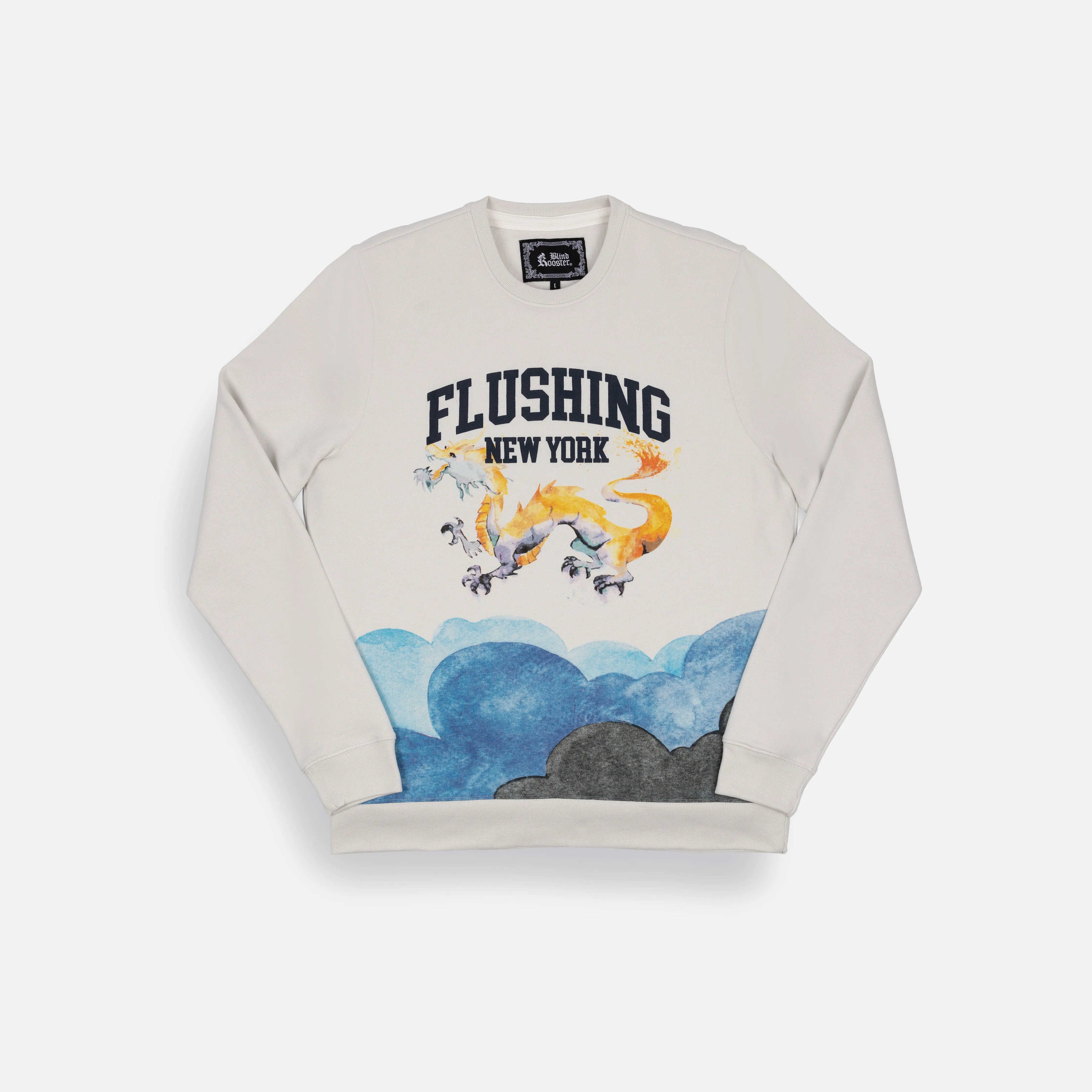 Graphic Wraparound Crewneck Sweatshirt - Oyster Mushroom / Flushing