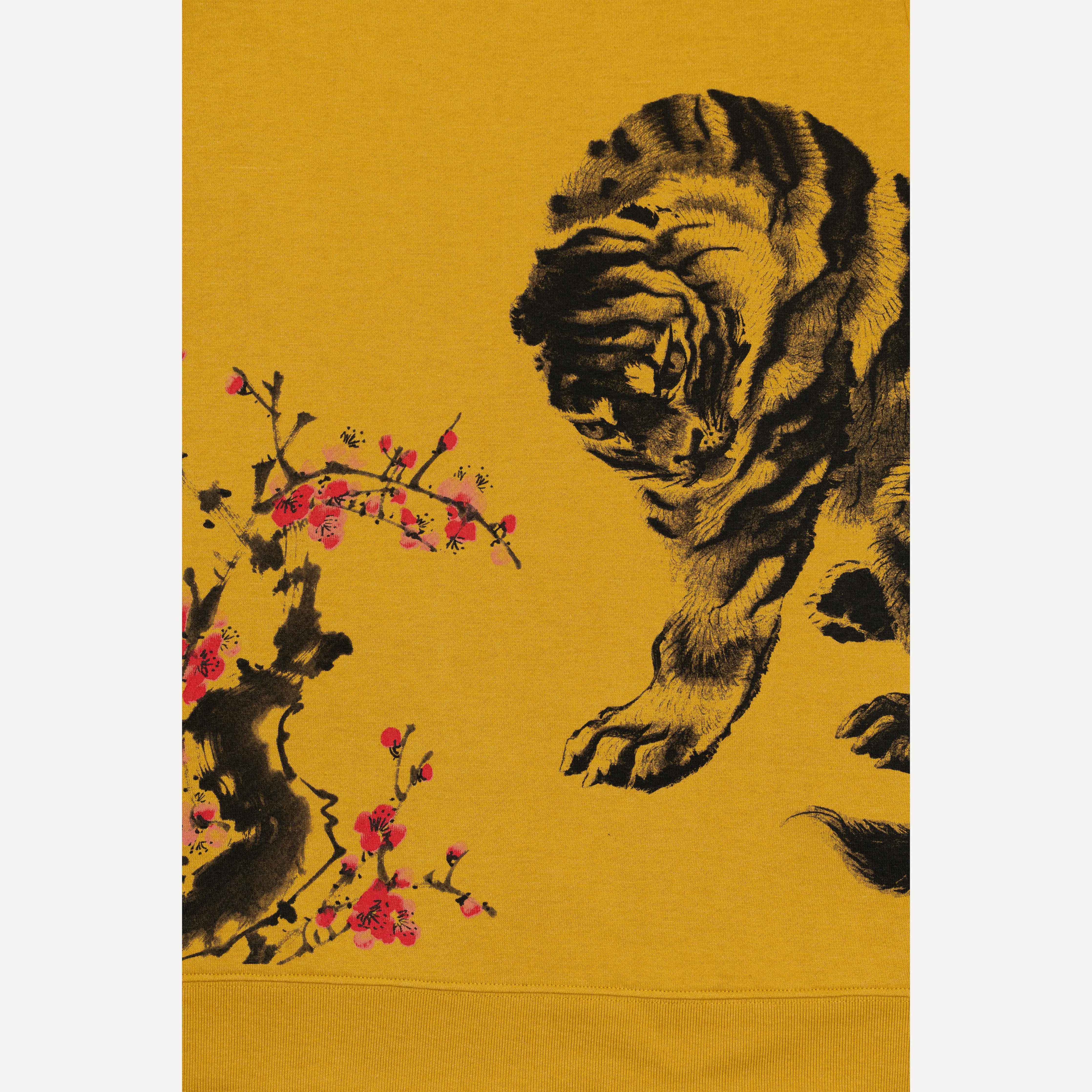 Graphic Wraparound Crewneck Sweatshirt - Tawny Olive / Cherry Blossom Tiger