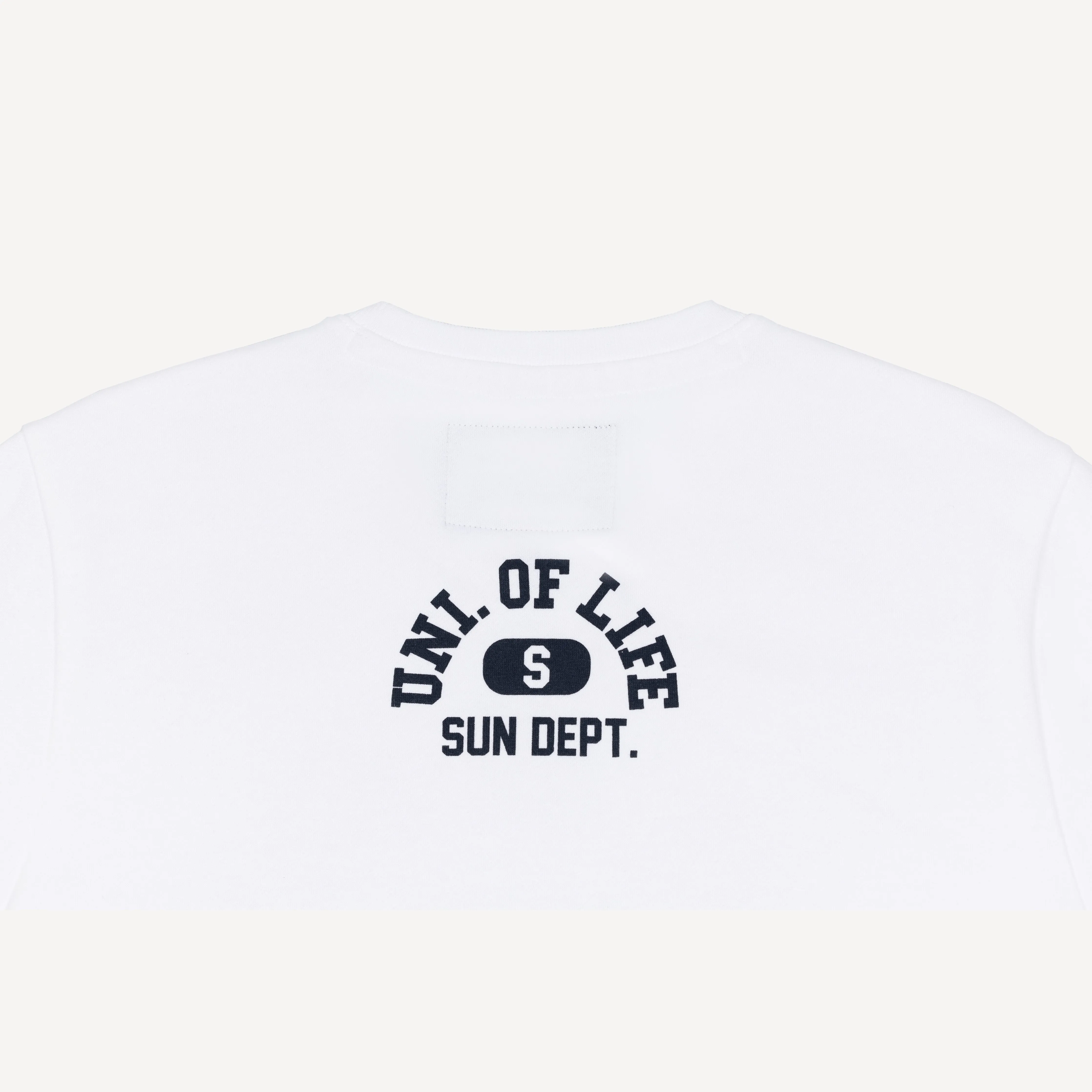 Graphic Wraparound Crewneck Sweatshirt - White / Uni of Life