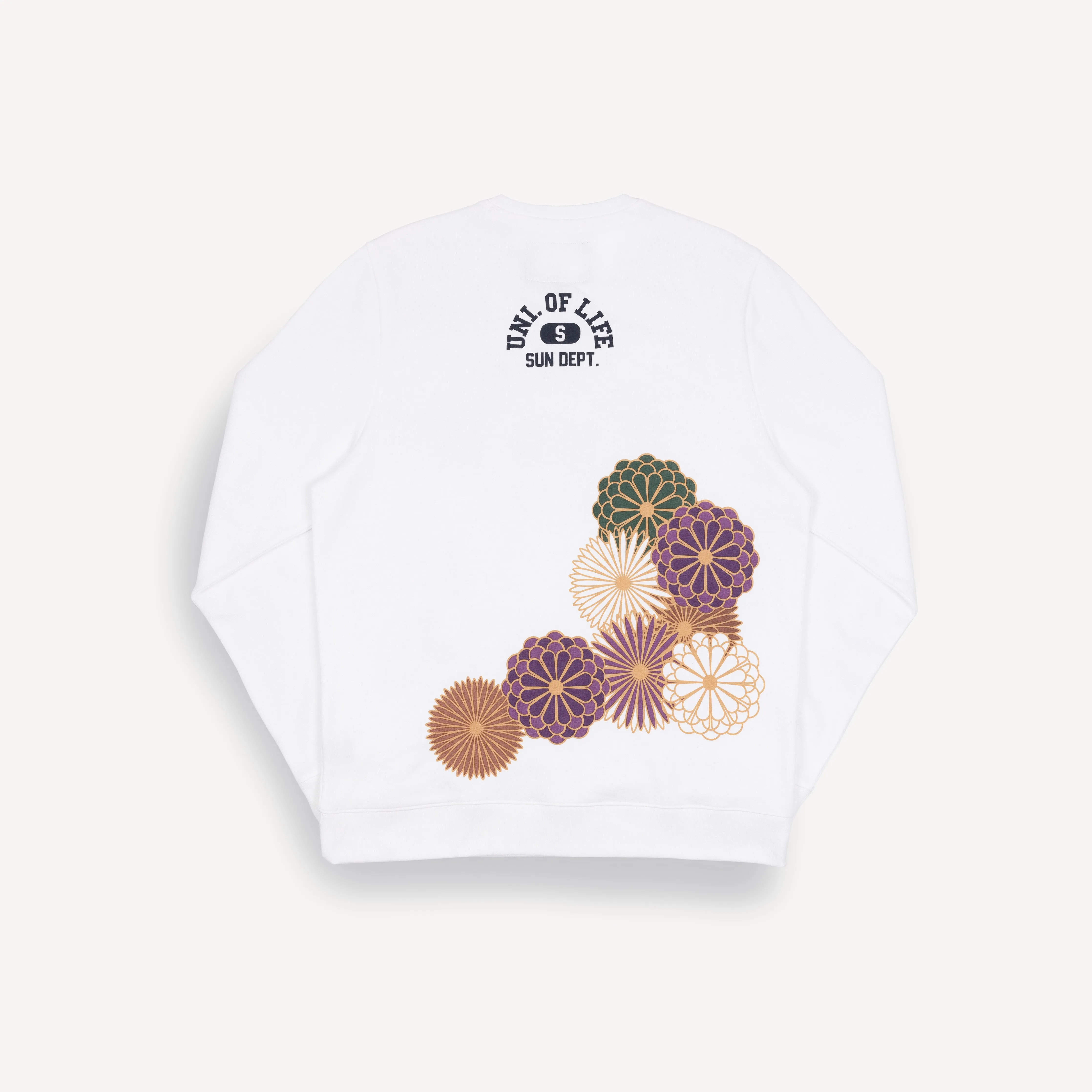 Graphic Wraparound Crewneck Sweatshirt - White / Uni of Life