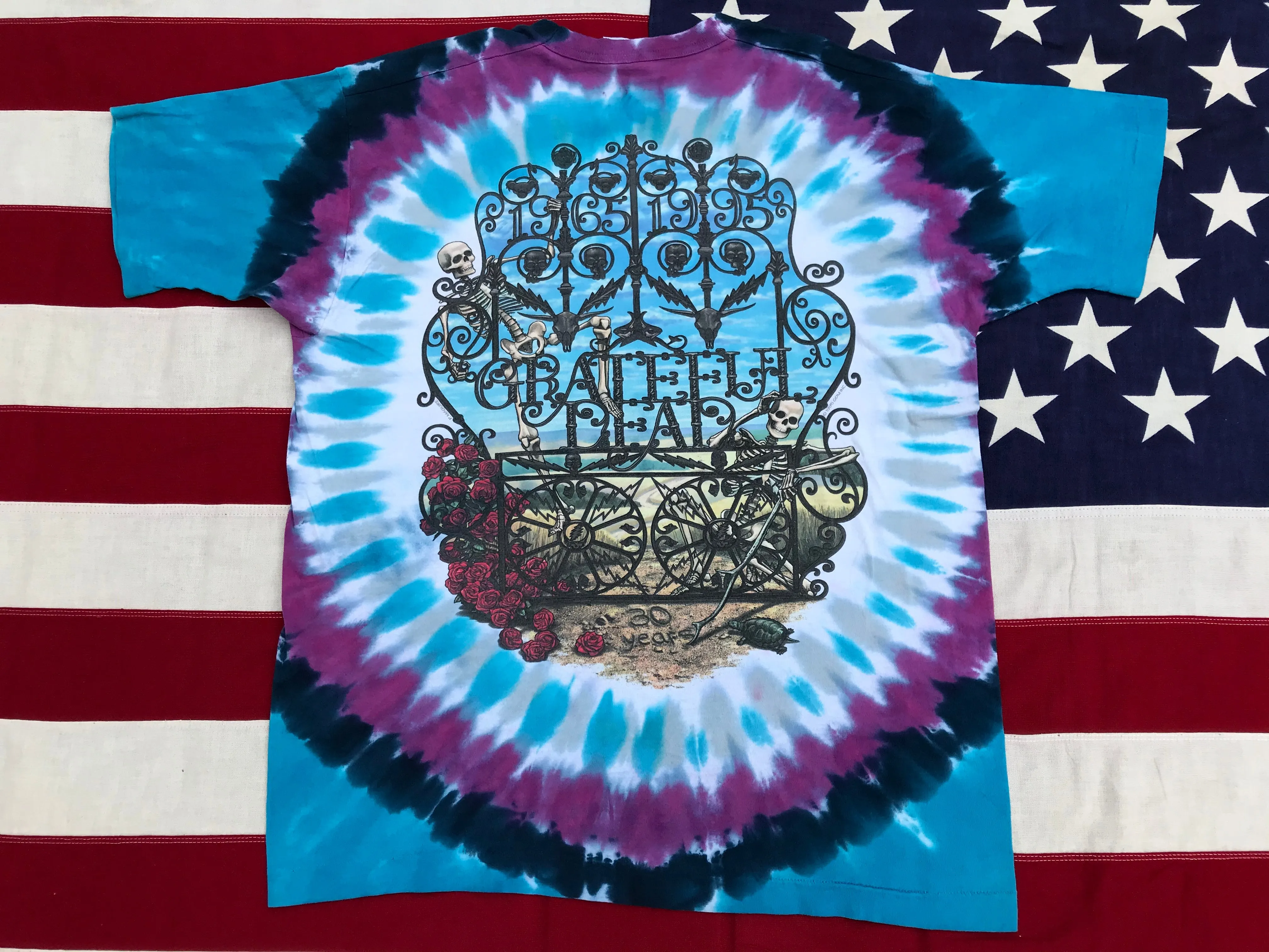 Grateful Dead - 1994 P.Maguire “ 1965 - 1995 30 Years “  Original Vintage Rock Tie Dye T- Shirt By Liquid Blue Made In USA