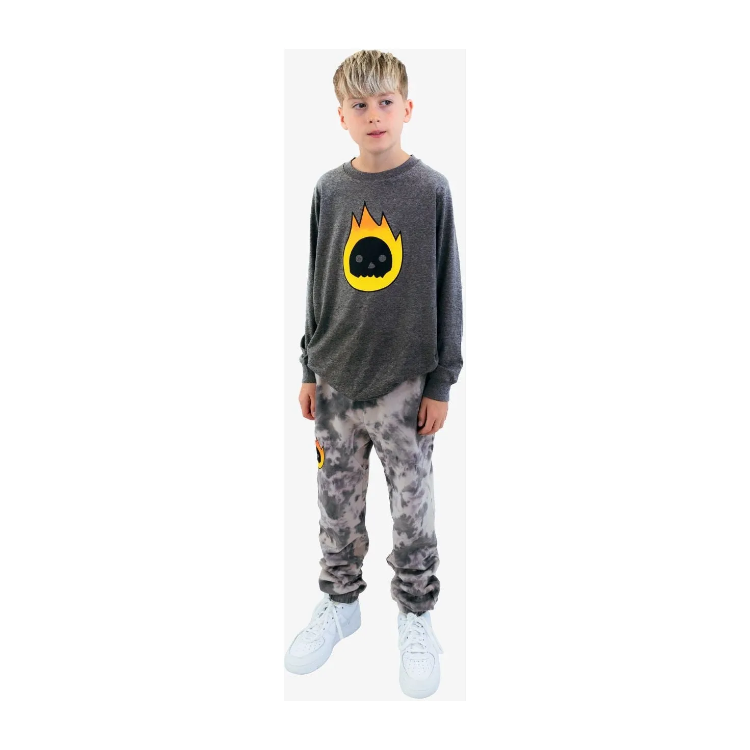 Grey Marle Flame Guy Tee