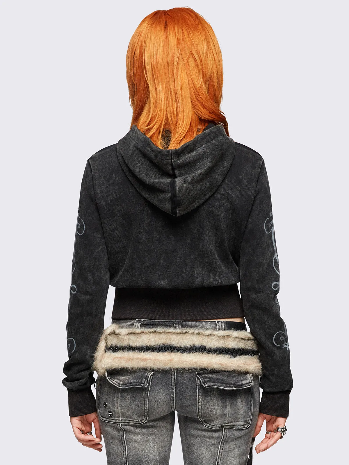 Grime Washed Zip Up Hoodie