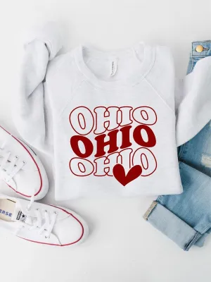 Groovy Ohio Heart Premium Crewneck Sweatshirt