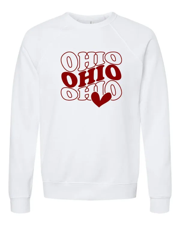 Groovy Ohio Heart Premium Crewneck Sweatshirt