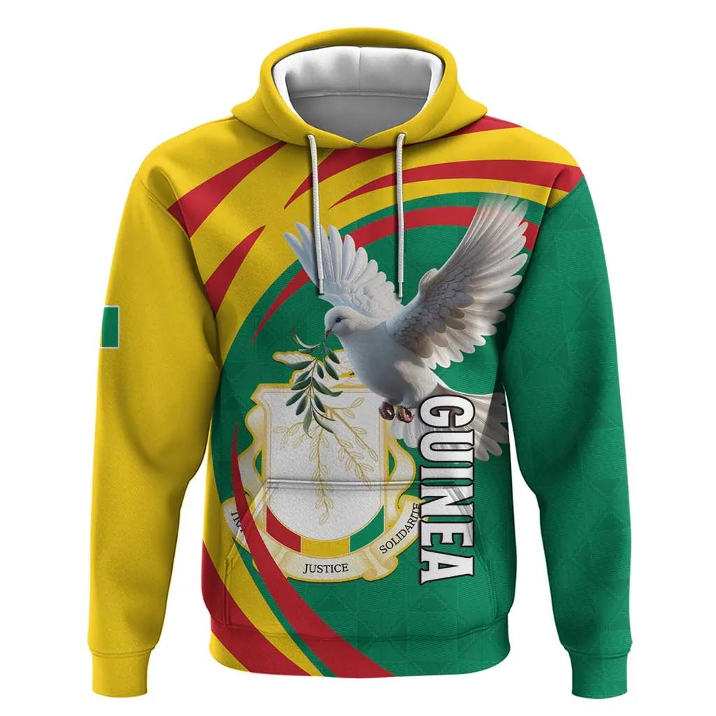 Guinea Zip Hoodie Coat Of Arms With Pigeon - Kente Pattern LT15