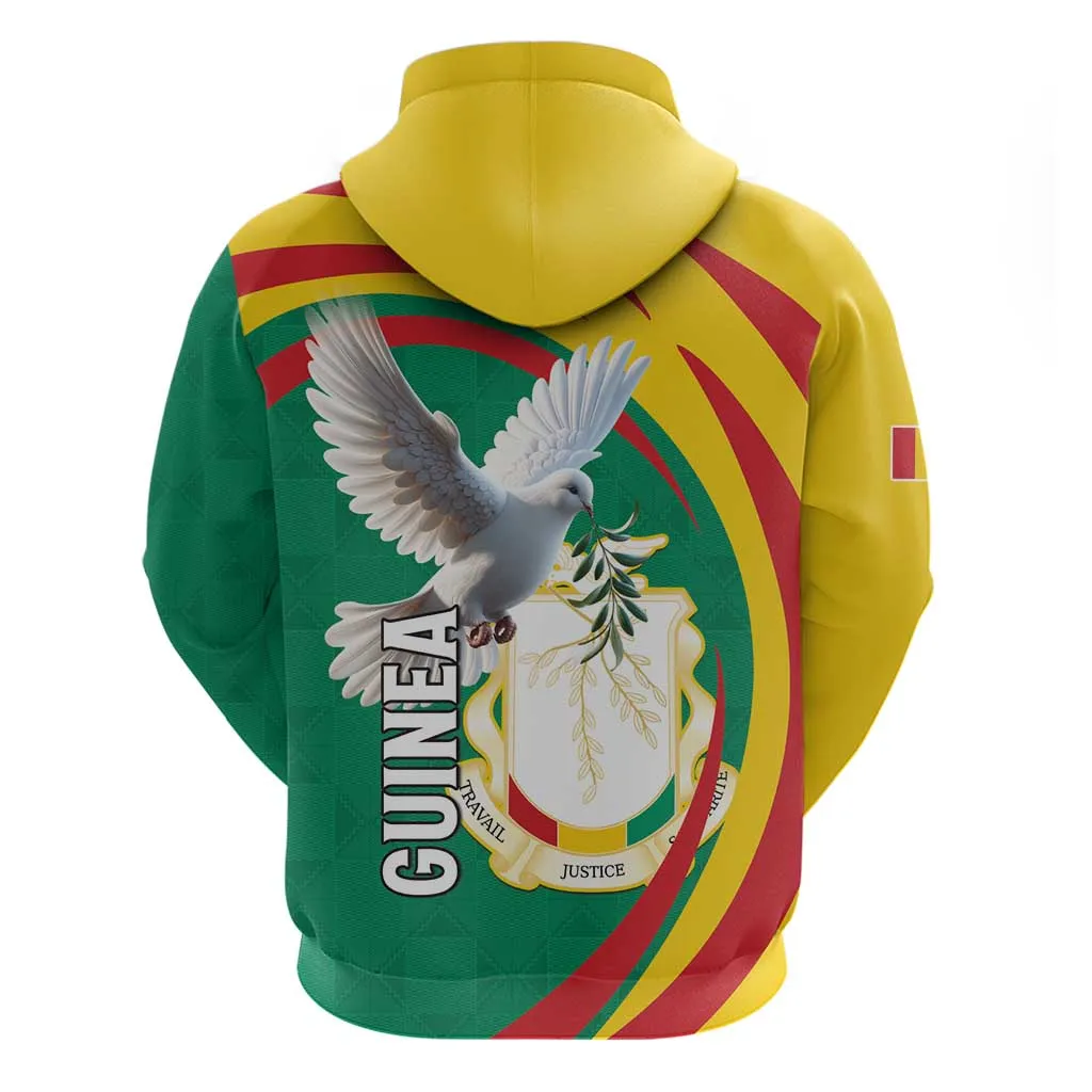 Guinea Zip Hoodie Coat Of Arms With Pigeon - Kente Pattern LT15