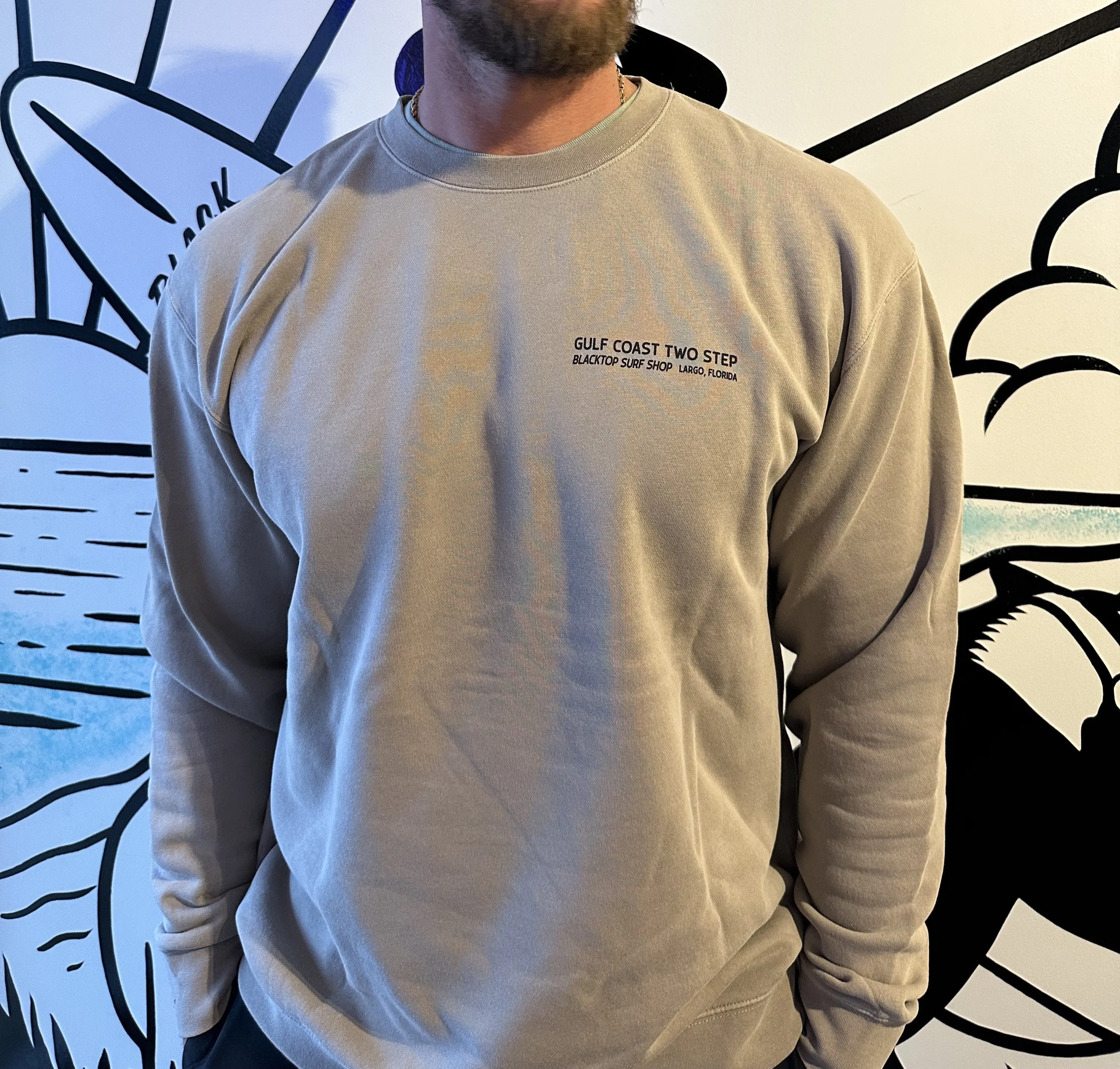 Gulf Coast Two Step Crewneck Sweatshirt in Cement