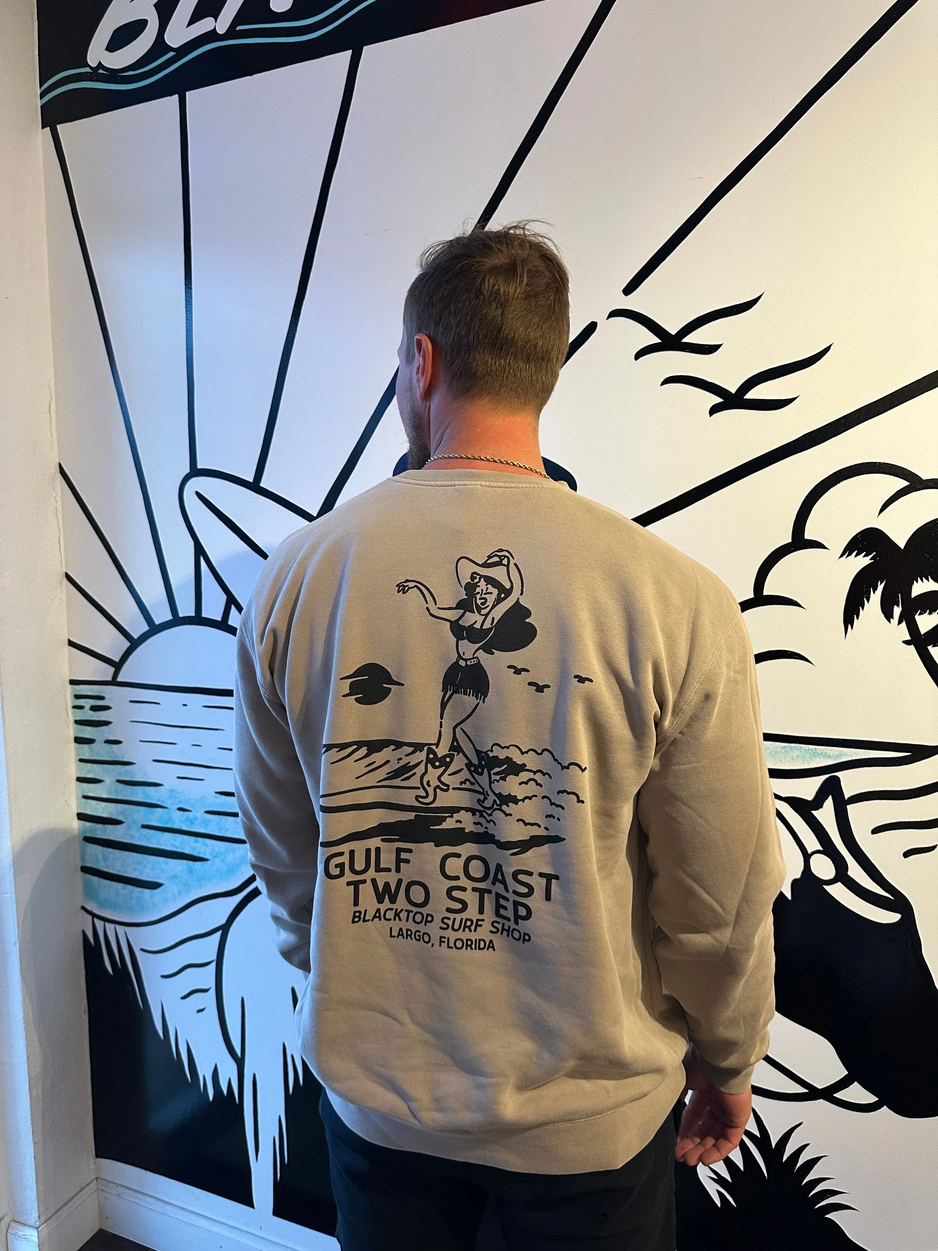Gulf Coast Two Step Crewneck Sweatshirt in Cement