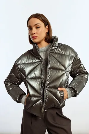 Gun Metal Puffer Jacket