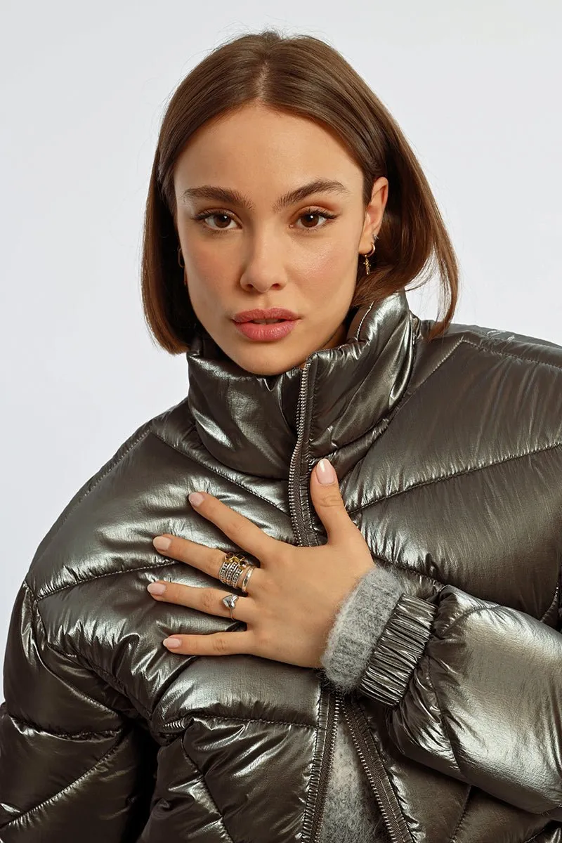 Gun Metal Puffer Jacket
