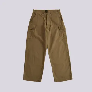 Gypsy & Sons Beige Slub Cotton Sateen Czech Army Cargo Pants