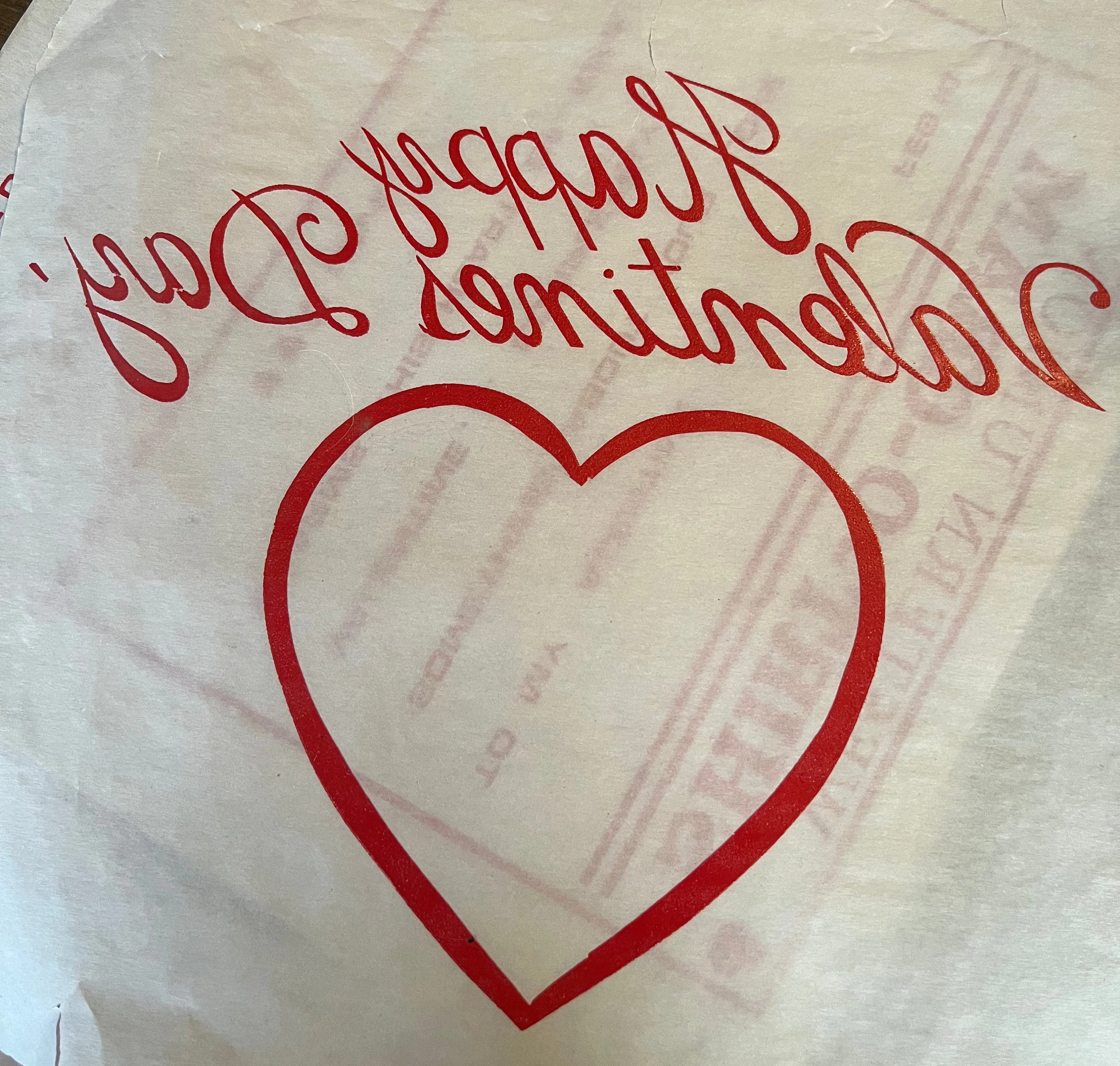 Happy Valentines Day Vintage Iron On Heat Transfer