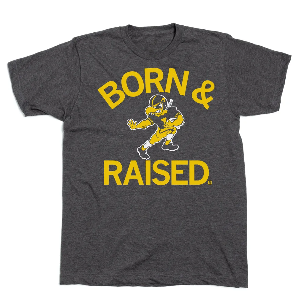 Hawkeyes Born & Raised Vintage Charcoal