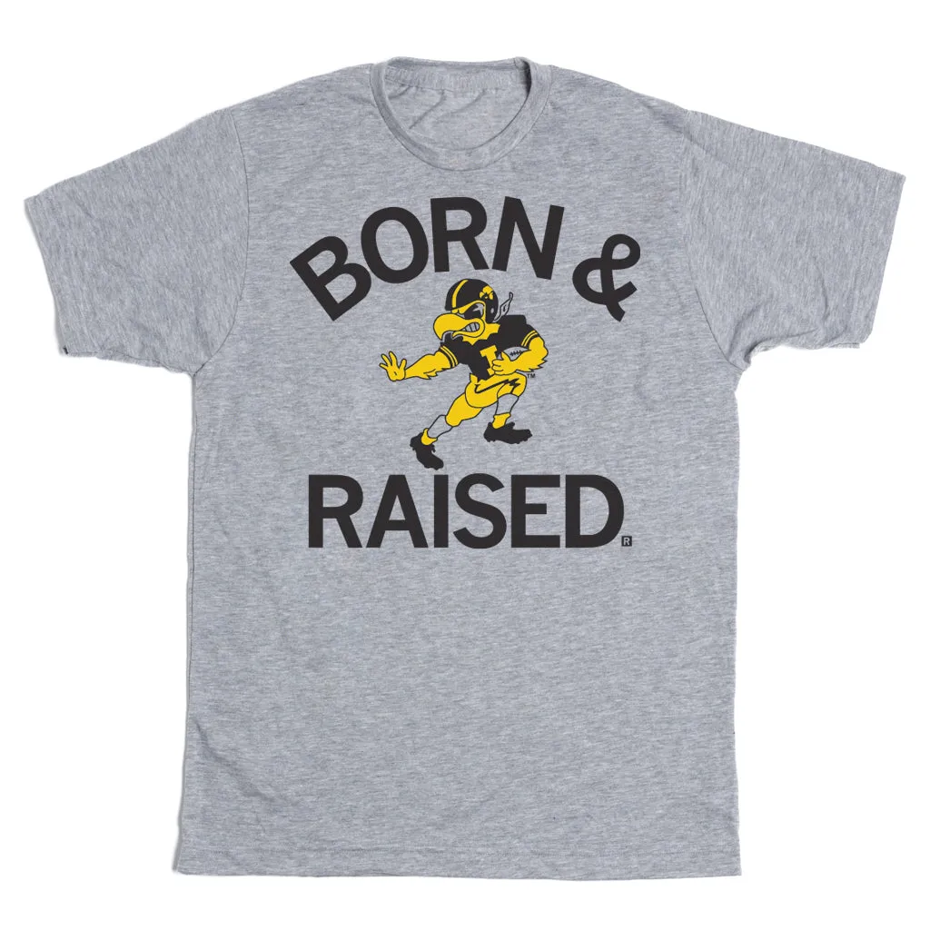 Hawkeyes Born & Raised Vintage Grey