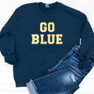 Hazel Blues® | Game Day Patch Sweatshirt: GO BLUE