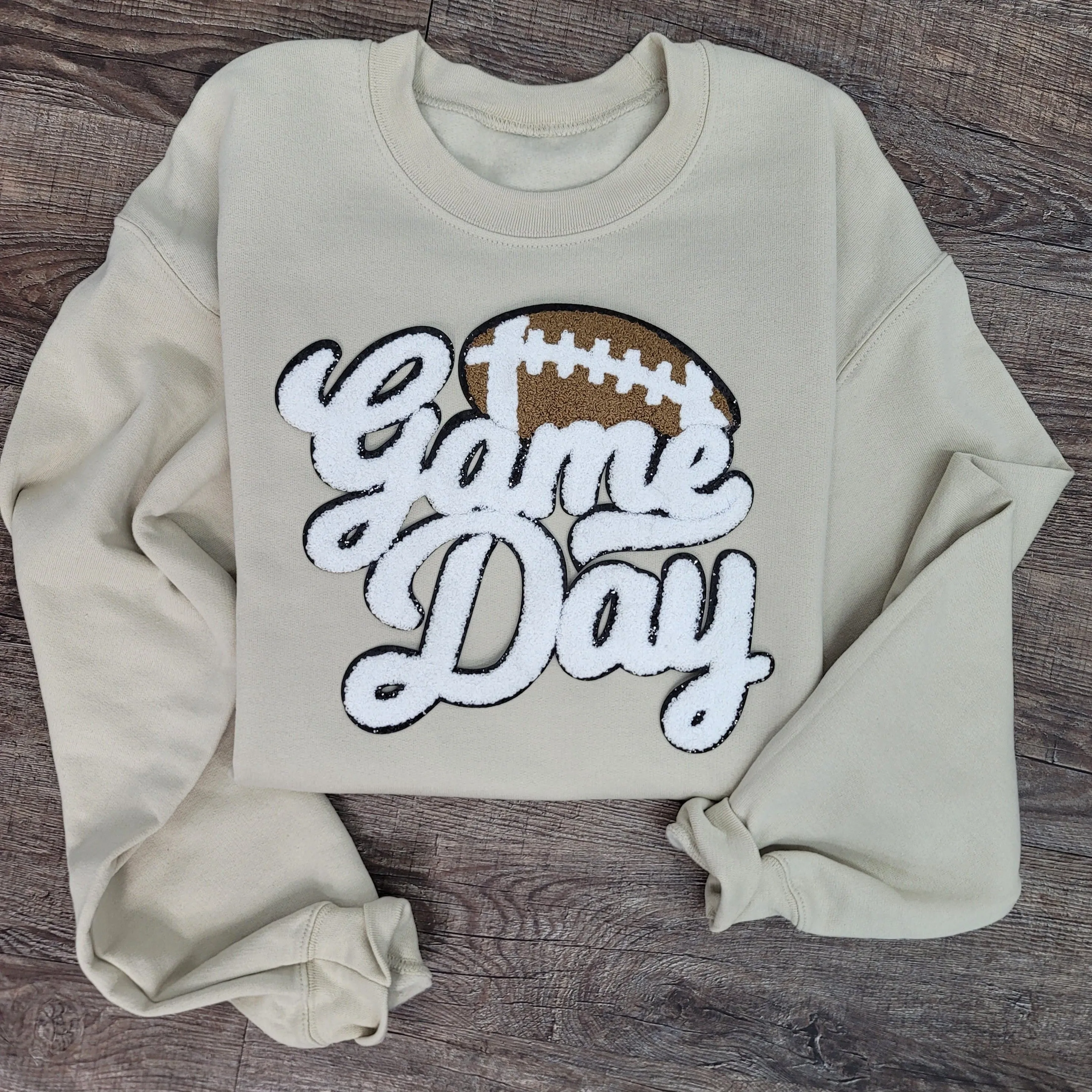Hazel Blues® |  Game Day w/Football Patch Sweatshirts