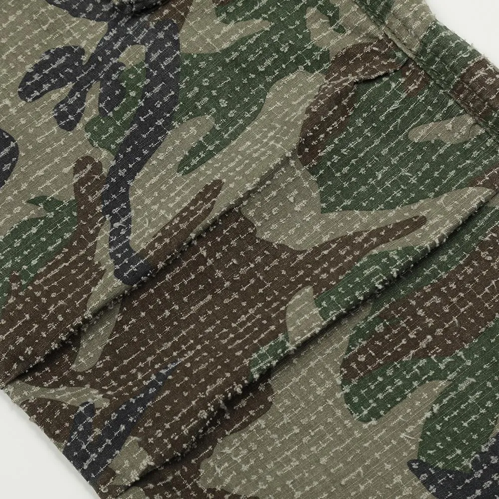 Heavy Industry Hole Scrub Camouflage Workwear Trousers Men's Outdoor Mountain Pleated Paratroopers Straight Casual Pants Hip-Hop Trendy