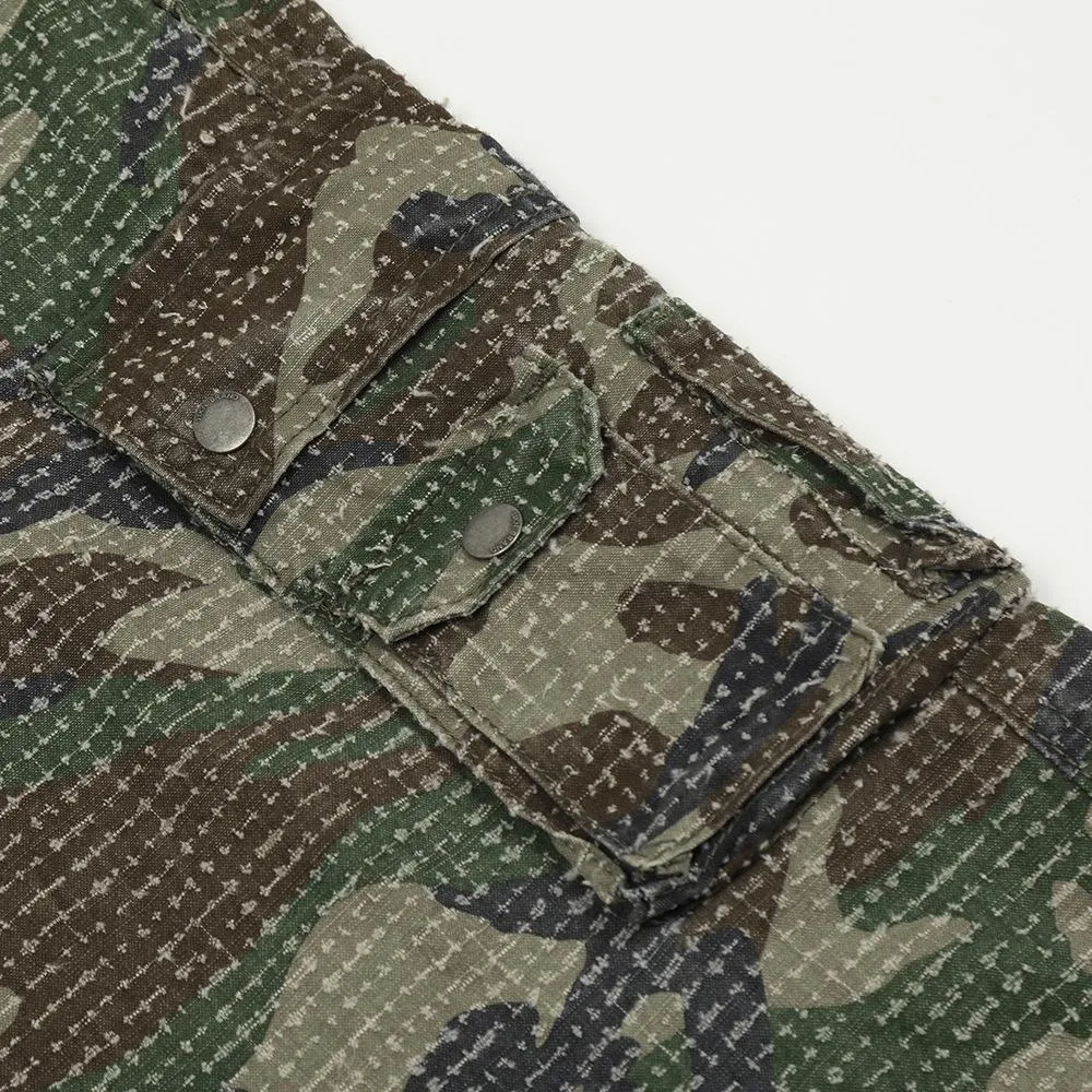 Heavy Industry Hole Scrub Camouflage Workwear Trousers Men's Outdoor Mountain Pleated Paratroopers Straight Casual Pants Hip-Hop Trendy