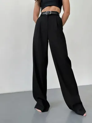 High Waist Wide-Leg Tailored Trousers