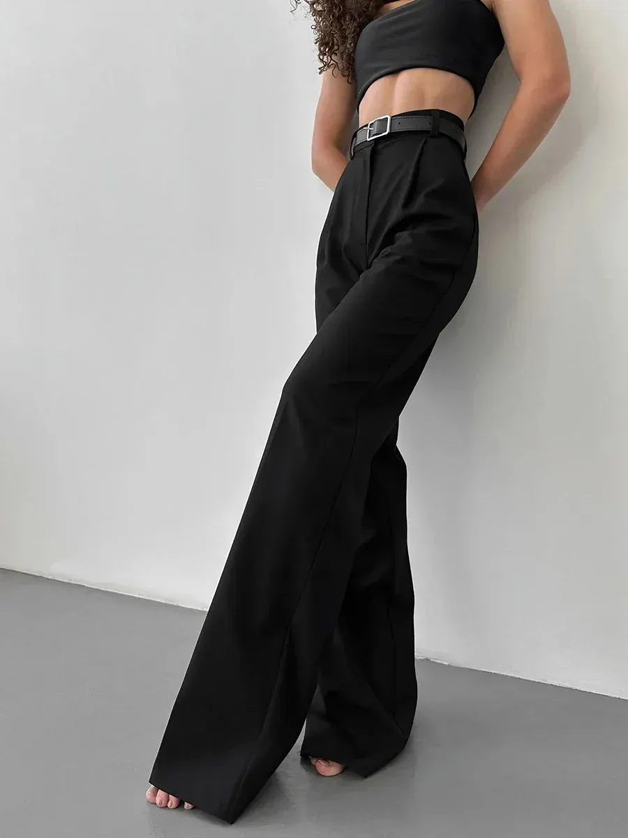 High Waist Wide-Leg Tailored Trousers