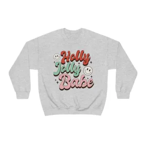 Holly Jolly Babe (Retro) Unisex Crewneck Sweatshirt