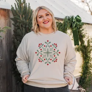 HOLLY SNOWFLAKE CREWNECK | CHRISTMAS SWEATSHIRT