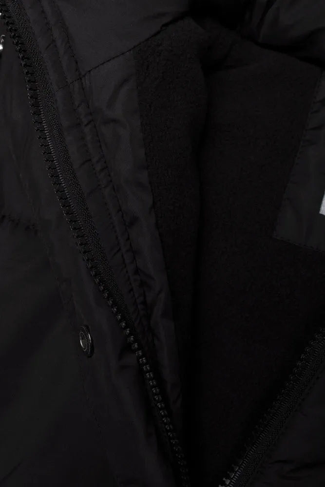 Hooded Long Puffer Jacket Black