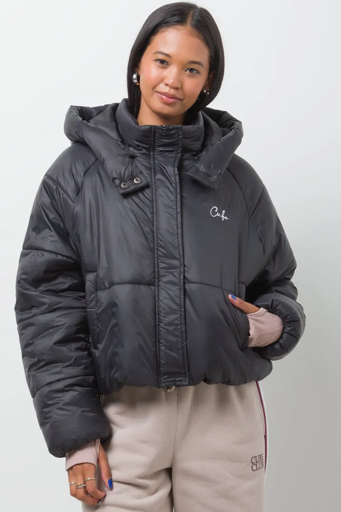 Hooded Puffer Jacket Black