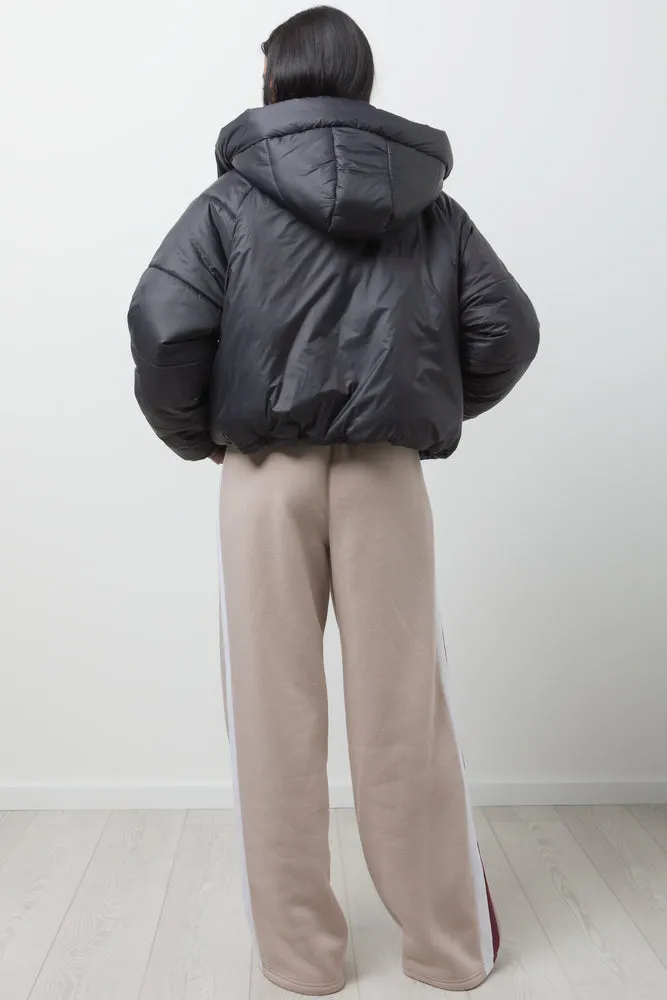 Hooded Puffer Jacket Black