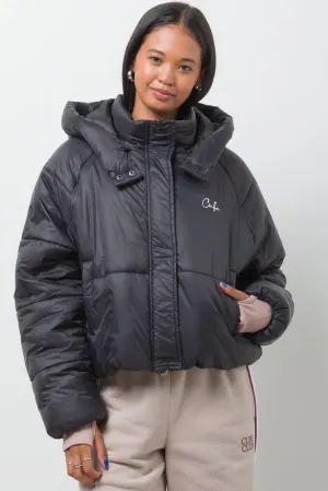 Hooded Puffer Jacket Black
