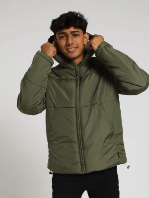 Hooded Puffer Jacket - Light Fatigue