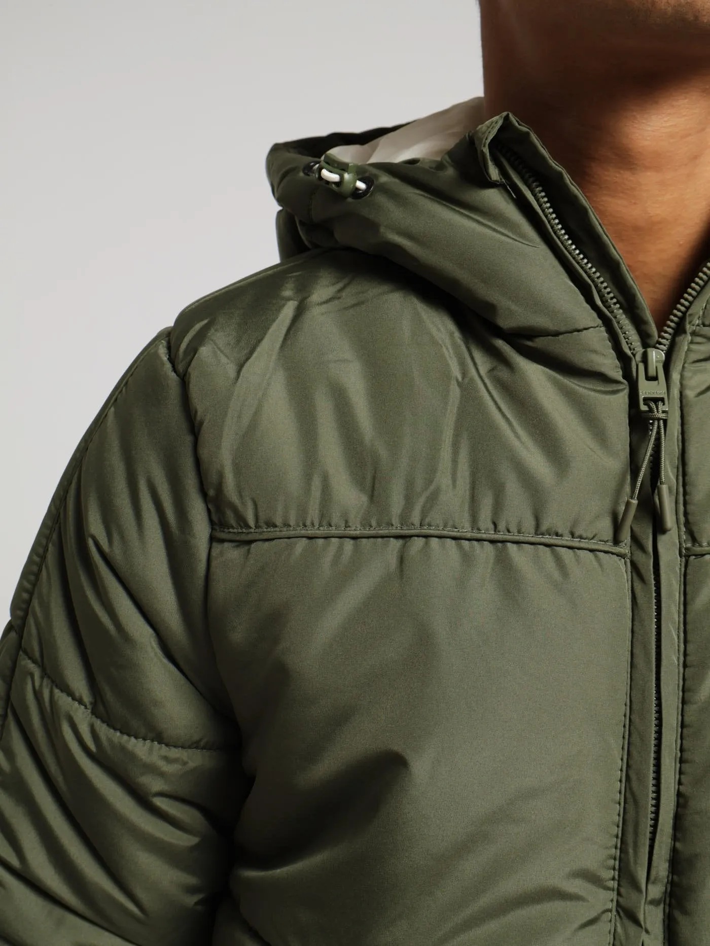 Hooded Puffer Jacket - Light Fatigue