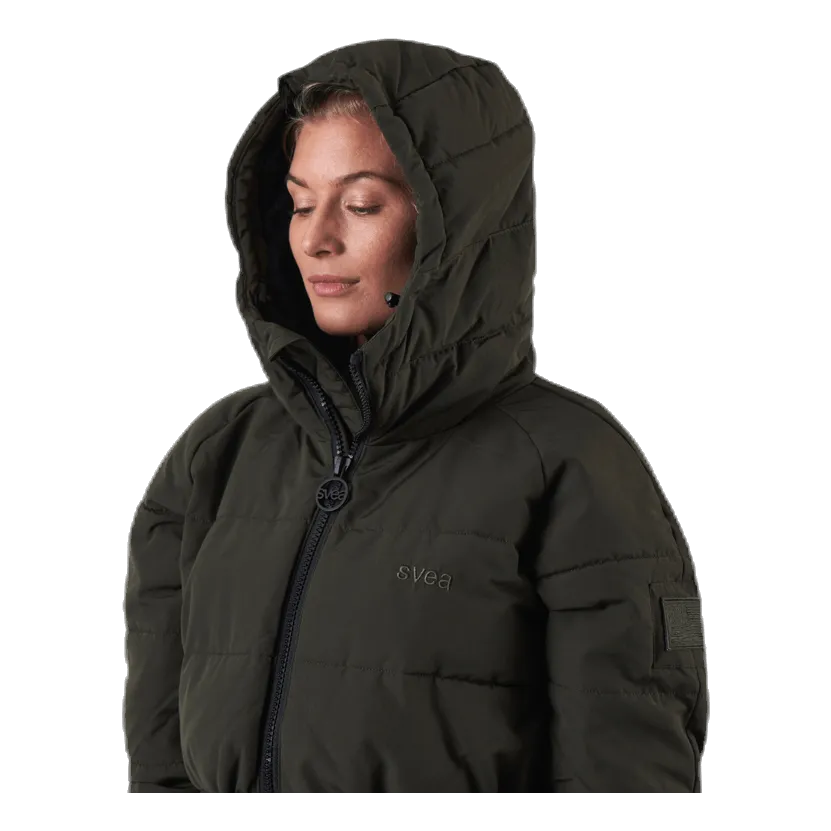 Hourglass Puffer Jacket Green