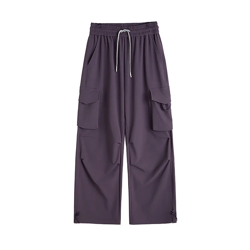 Ice Silk Thin Casual Working Pants Beam Foot Umbrella Soldier Matchet Pants Tactical Pants