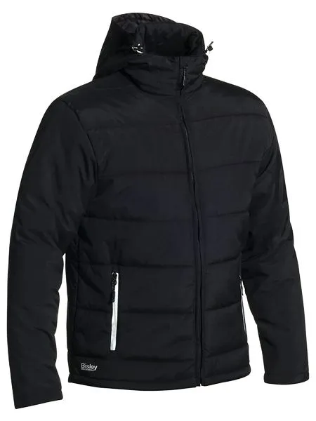 JACKET PUFFER WITH ADJUSTABLE HOOD OXFORD L/SLEEVE 136GSM BLACK UKJ6928