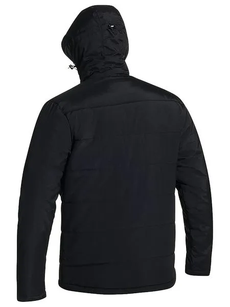 JACKET PUFFER WITH ADJUSTABLE HOOD OXFORD L/SLEEVE 136GSM BLACK UKJ6928