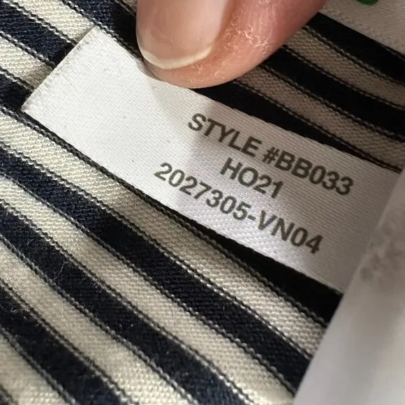 J.Crew Eco Dreamiest Long Sleeve Striped Pajama Set BB033 - Navy/White