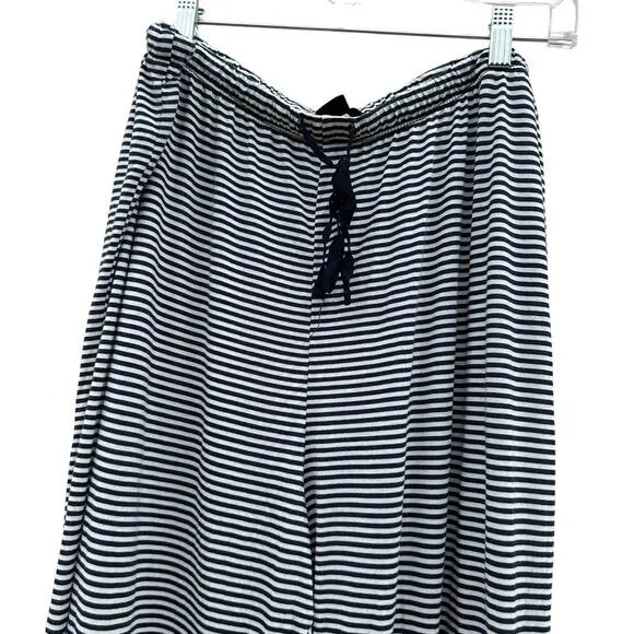 J.Crew Eco Dreamiest Long Sleeve Striped Pajama Set BB033 - Navy/White