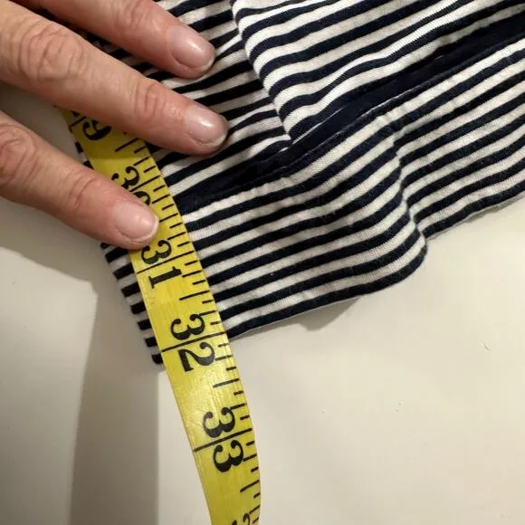 J.Crew Eco Dreamiest Long Sleeve Striped Pajama Set BB033 - Navy/White