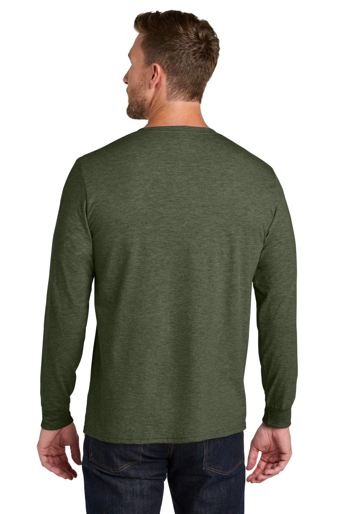 Jerzees Ultimate Unisex Ring Spun Long Sleeve T-Shirt IC46L Military Green Heather