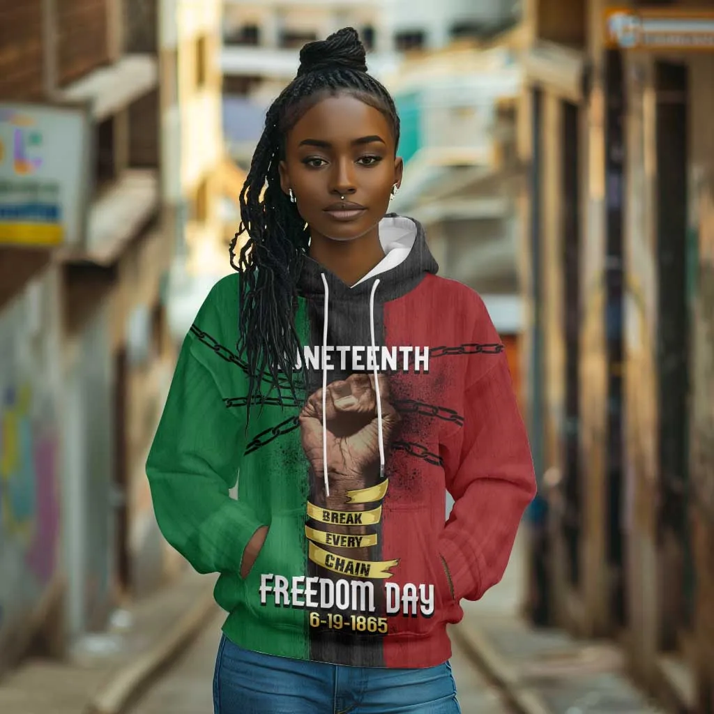 Juneteenth Freedom Day Hoodie Black Pride Month DT02