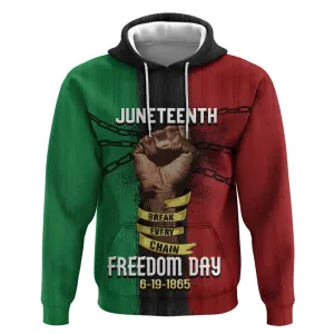Juneteenth Freedom Day Hoodie Black Pride Month DT02
