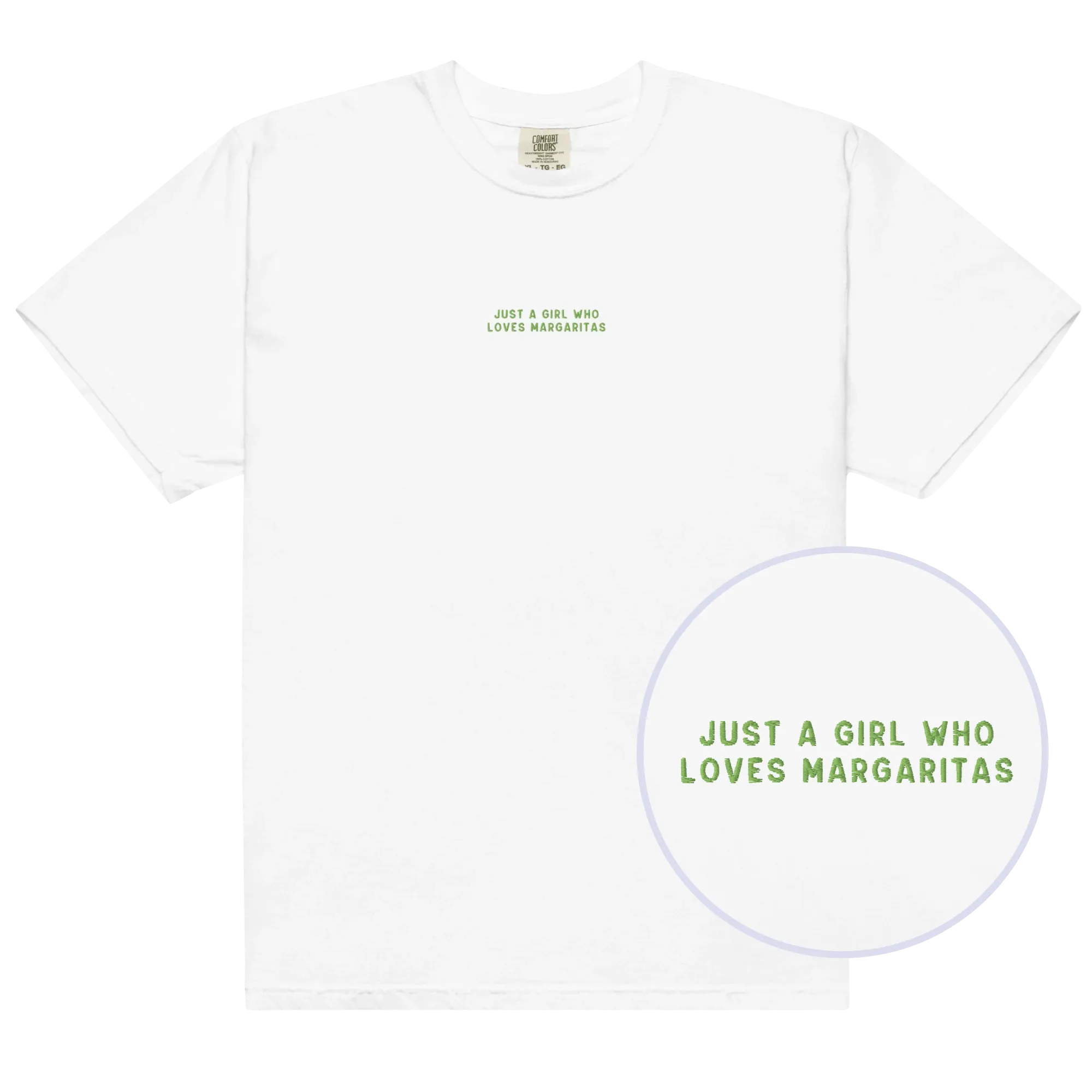 Just A Girl Who Loves Margaritas Embroidered Premium T-Shirt