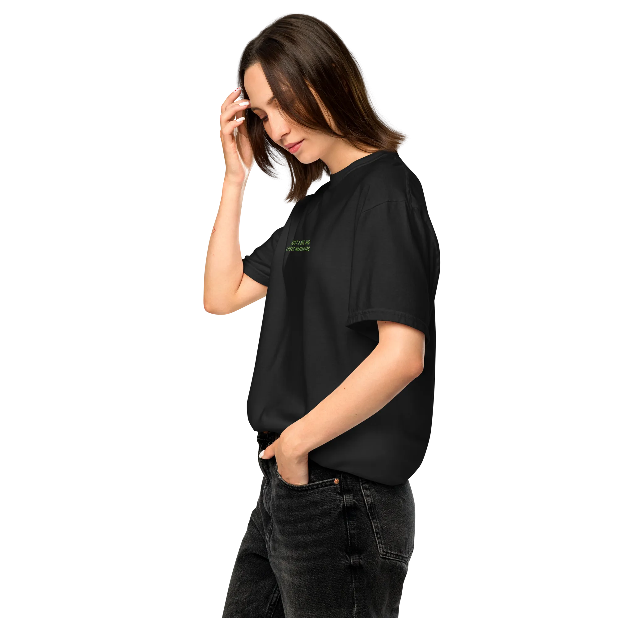 Just A Girl Who Loves Margaritas Embroidered Premium T-Shirt