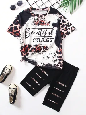 Kids band t shirts| Tween Girl  Kids' Clothing Letter Print T-Shirt