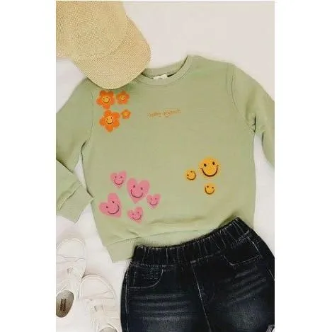 Kids Smiley Graphic Sweatshirts