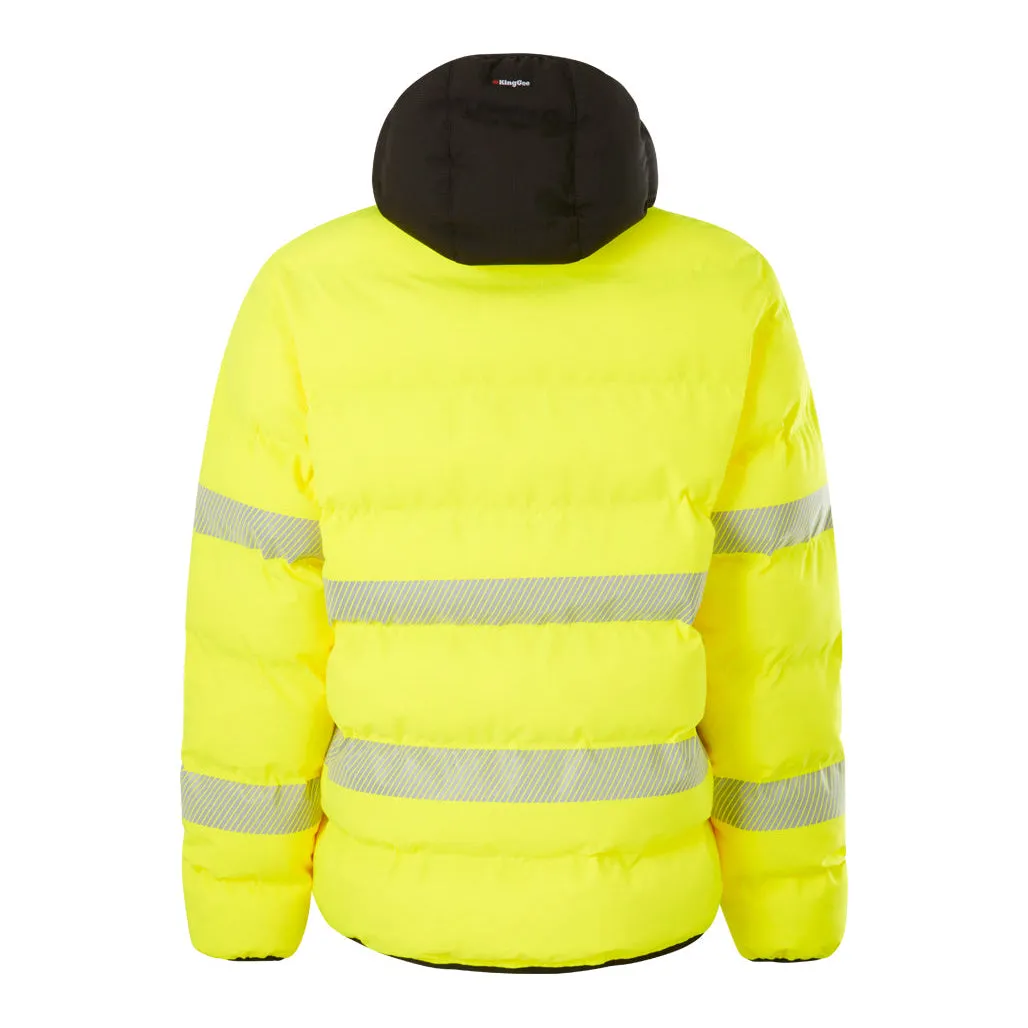 KingGee Men's Originals Hi Vis Biomotion Water Repellent Puffer - Yellow